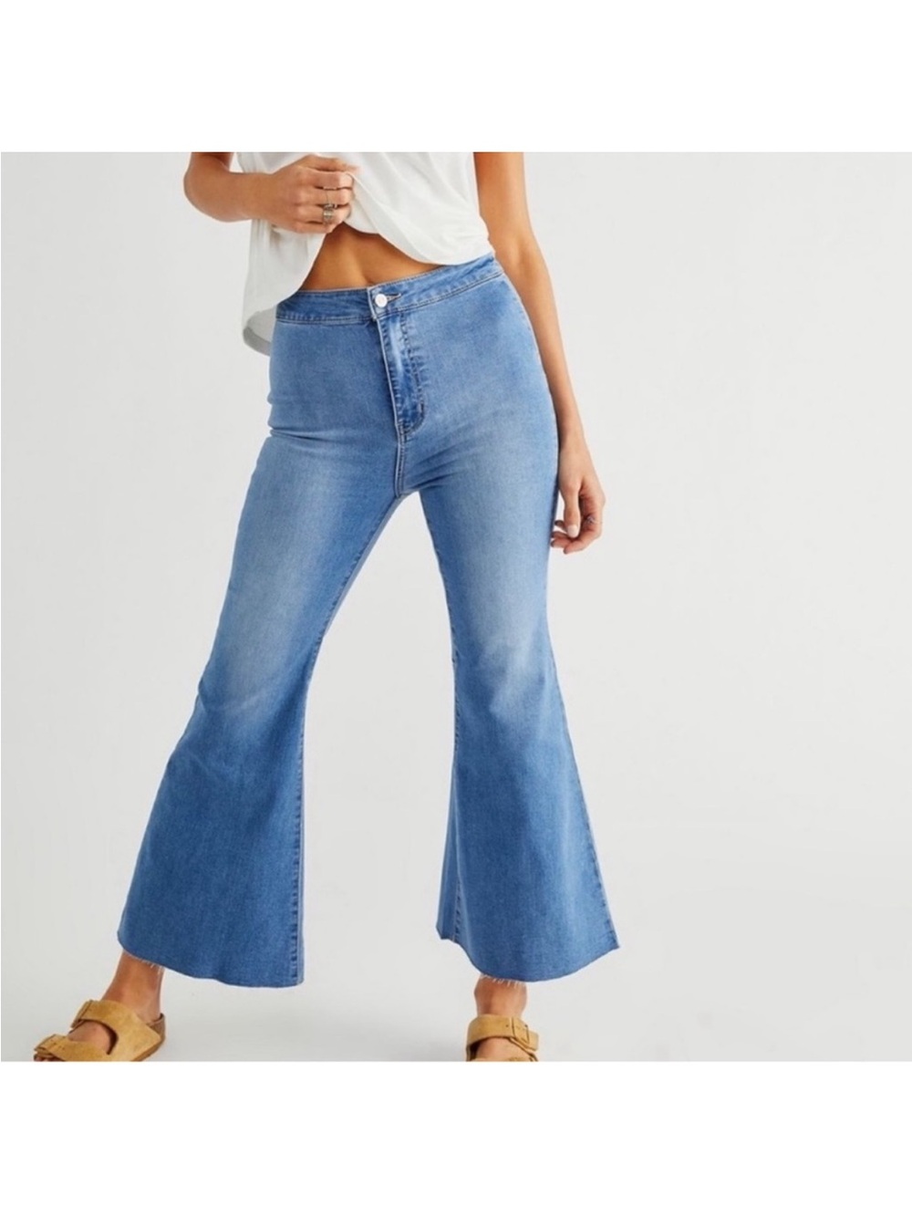 Free People Sky Blue Youthquake Flare Jeans